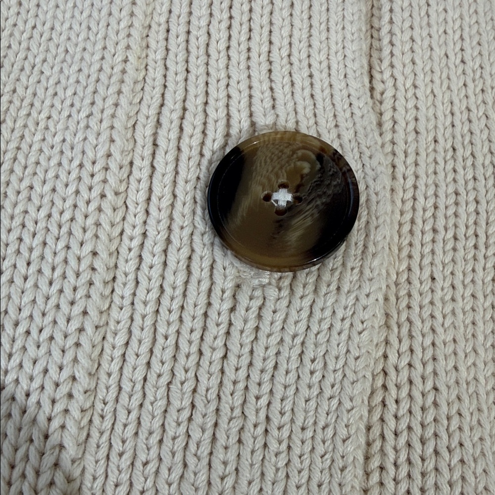 Part Two Copenhagen Clene Cardigan Sweater Size S Cream Color 100% Cotton EUC - Picture 9 of 12
